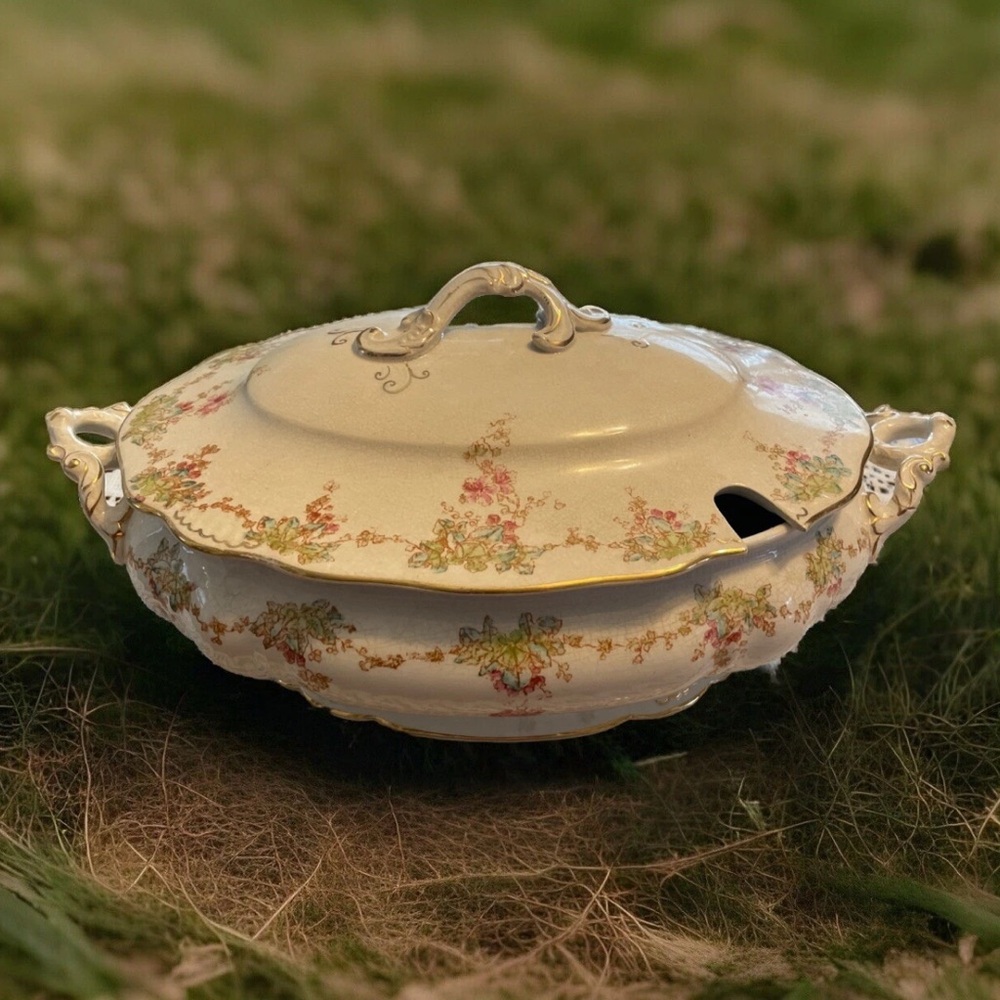 Floral Ceramic Tureen with Lid